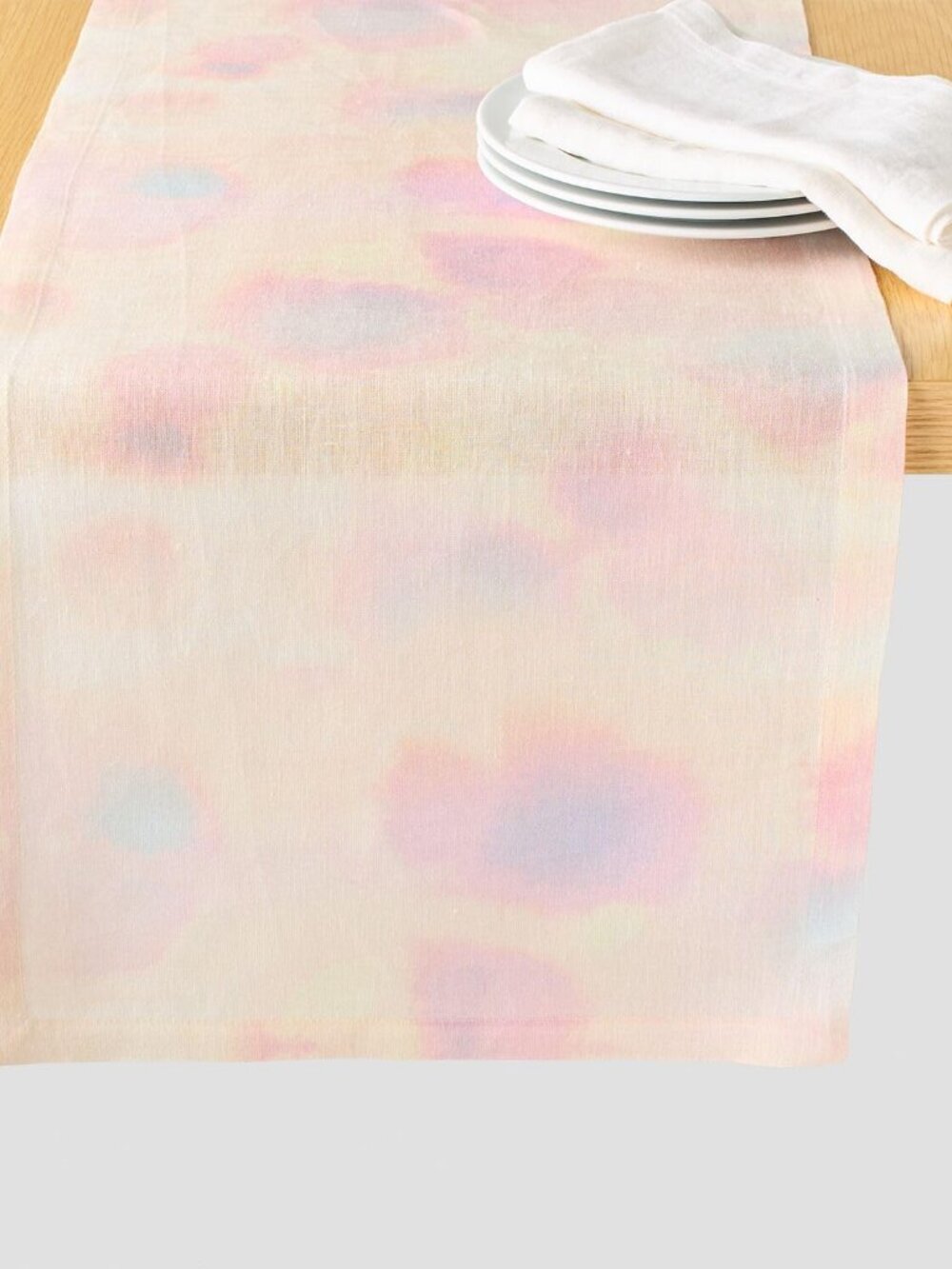 Sur La Table Solstice Watercolor Linen Table Runner New NWT
